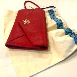 Tory Burch Wristlet in Red with Plenty of compartments